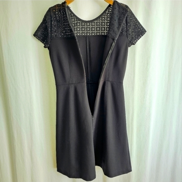 J Crew Black Embroidery Cap Sleeve Midi Dress - Picture 9 of 16